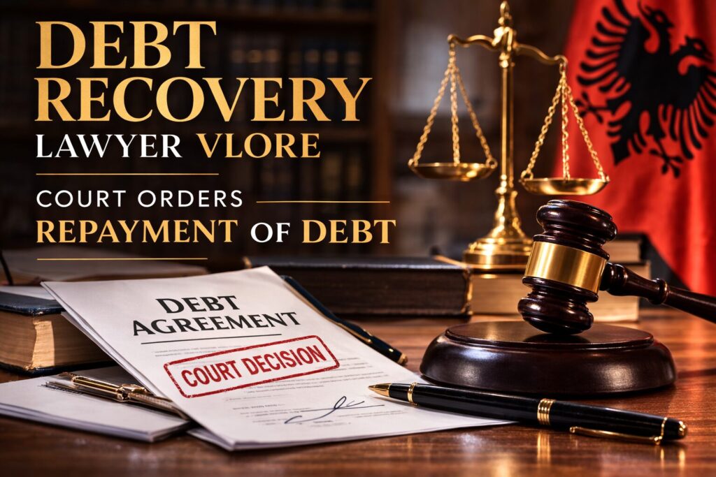 debt recovery lawyer vlore court financial dispute gavel